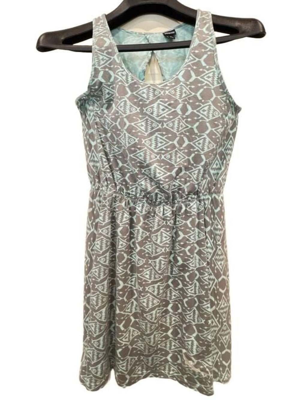 Patagonia West Ashley Dress Size M Gray Ikat Fish Tank Dress